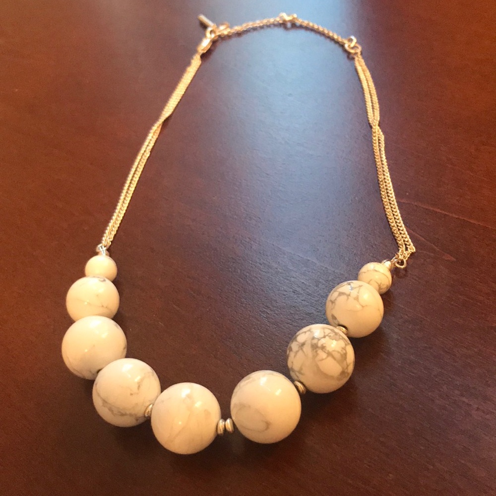 Marble silver necklace
